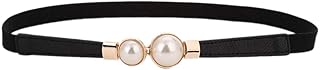 Cintura elastica sottile da donna Cintura elastica con fibbia perlata Cintura decorativa cintura estiva