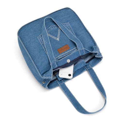 Image of Montana West Wrangler Denim Tote Bag for Women Purses for Work Travel Everyday
