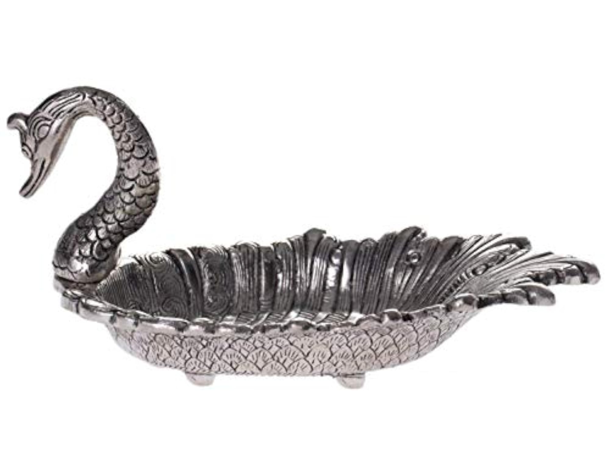 Metal Duck Multipurpose Tray in Silver Colour