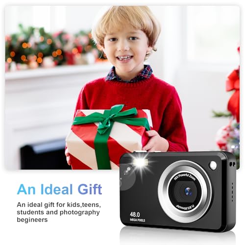 Image of Digital Camera, FHD 1080P Point and Shoot Kids Camera, with 32GB Card,16X Zoom Anti Shake,48MP Compact Portable Small, for Starter Kid Children Teen Student Girl Boy