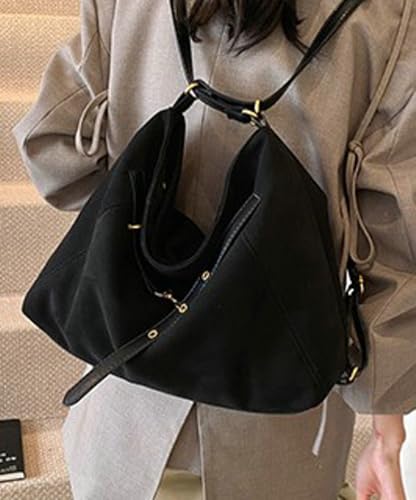 2025 Trendy Suede Tote for Women Multi-Way Convertible Chic Shoulder Bag Spacious Fuzzy Hobo Handbag Fall Winter4