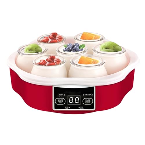 Yogurtera,MáQuina De Yogur,Yogurtera ProbióTica,Yogurtera con Control De Temperatura,MáQuina AutomáTica para Hacer Yogurt,Maquina para Hacer Yogur Casero,con 7 Tarros De Vidrio