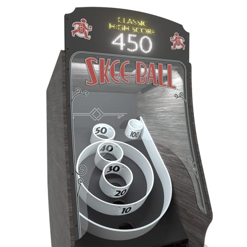 Skee-Ball Premium Arcade Game Machine - Electronic Playroom Gaming for Kids and Family - Indoor Rec Room with LED Lights - Wooden Construction Made in The USA (Coal)