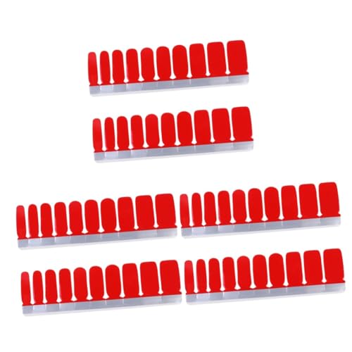 CLISPEED Pegatinas para Uñas Rojas Adhesivas de Nail Art para Mujeres Decoración DIY Manicura Fácil Accesorios Duraderos y Seguros para Únicos
