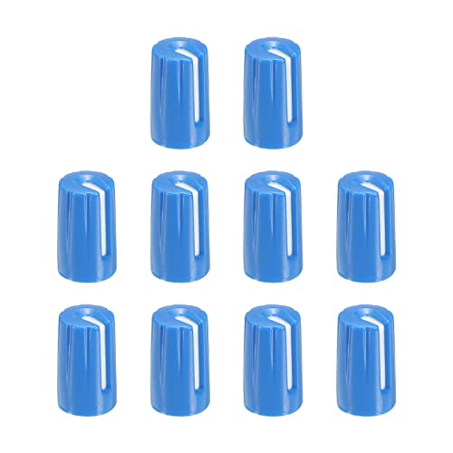 QUARKZMAN Knöpfe Potiknöpfe Potentiometer Drehknopf ABS Gitarre für 6mm D Typ Welle E-Gitarre Leistung Verstärker Stereoanlagen Bass Lautstärke Ton 270° Drehknopf Himmel Blau Weiß 20Stk
