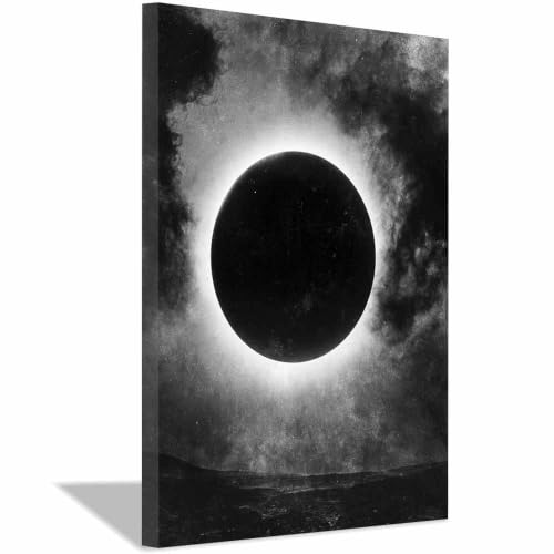 Art Affiche Murale Éclipse Vintage HOQIU Cadre Haute Qualité