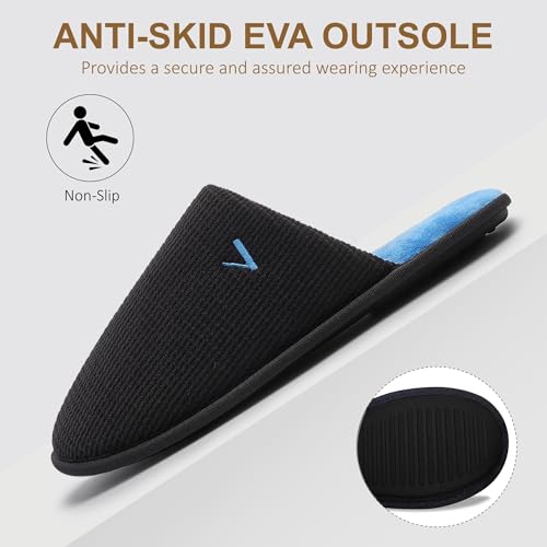 Image of Mens Scuff Slippers Micro Suede Memory Foam Slide Clogs Slip on Indoor Outdoor House Shoes