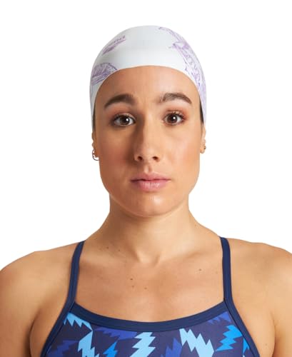 ARENA Herren Arena Sirene Silicone Long Hair Swim Cap for Women Badekappe, Cecilia White, Einheitsgröße EU – Ansicht 4