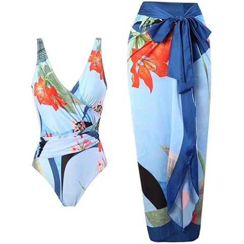 Fuhomejia Retro Reversible One-Piece Swimsuit Cover
