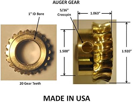 Diagram of Auger Gear dimensions