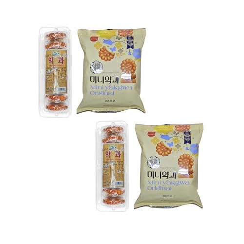 Korean Traditional Sweet YakGwa, Regular and Mini Size, Party Snack Box (Regular2+ Mini2)