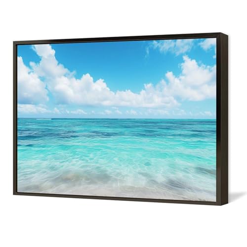 絵画 青い海 アートパネル ポスター 美しい海の景色 美しい熱帯の風景 インテリア 絵画 モダン 風景画 装飾画 玄関 壁掛け キャンバス 飾り絵 シリーズ アートボード 部屋飾り 壁飾り 壁の絵 ソファの背景絵画 アルミフレーム完成品 75x115cm