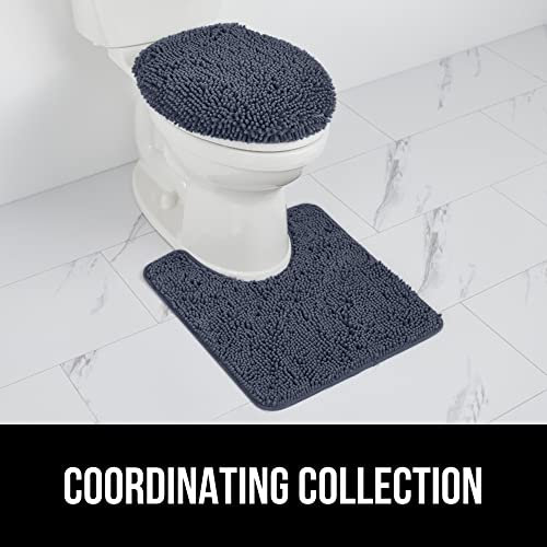 Gorilla Grip Soft Chenille Bathroom Toilet Lid Cover, Machine Washable Seat Covers, 17.5X15, Stays In Place Rubber Backing, Fits Most Round, Elongated And Oblong Lids, Accessories Decor, Indigo #TOP6