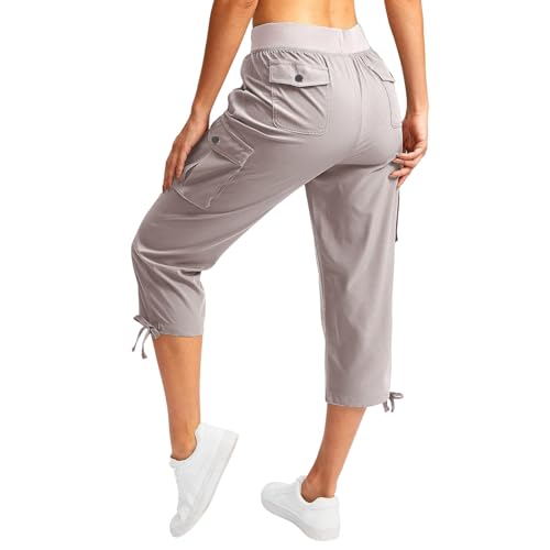 Pantalon cargo d'été léger pour éviter la chaleur avec style capri uni - 5