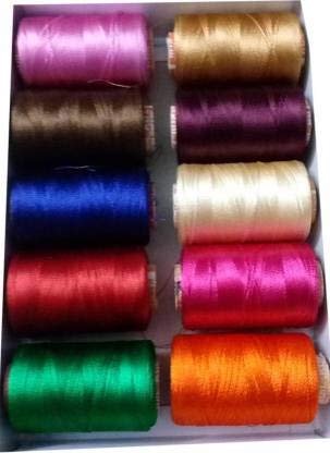 thread trendsmulticolor silk Thread pack of 10