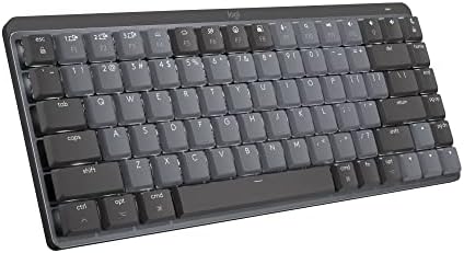 Logitech MX Mini Mechanical for Mac Wireless Illuminated Keyboard, Low Profile Performance Switches, Silent Touch Keys, Backlit, Bluetooth, USB-C, Apple, iPad - Grey