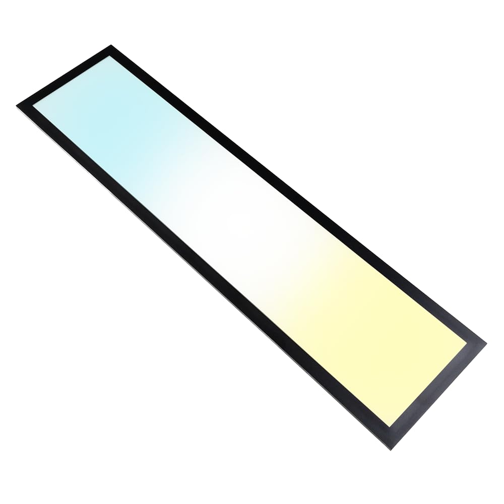 LUXULA 5er Pack LED Panel 80x20cm Schwarz, 40W 4400lm, 3000-6500K dimmbar, Deckenlampe LED mit Fernbedienung, UGR<19 blendfrei, Deckenpanel dimmbar, Deckenleuchte flach, Deckenlampe lang