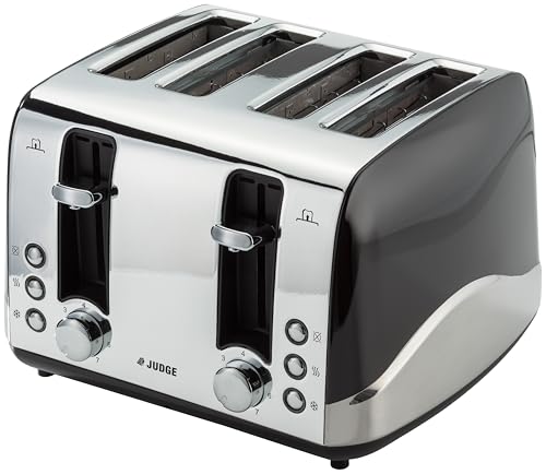 Judge 4-Slice Multipurpose Toaster Toaster with Defrost, Reheat, Auto Pop-Up and High Lift in Gift Box 1550W - 2 Year Guarantee