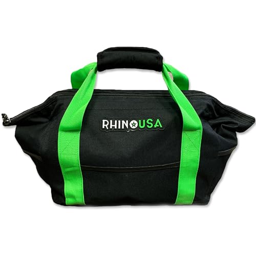 Rhino USA Heavy Duty Recovery Gear Storage Bag - Ultimate Recovery Kit Equipment Bag For Off-Road Gear and 4x4 Accessories - Fits Tow Straps, Shackles, Snatch Block, and UTV Accessories(Green)