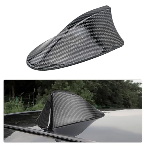 Wogomz Shark Fin Antenna Cover for Car, Auto Top Roof Aerials AM/FM Radio Signal Base with Adhesive Tape, Decorative Top Mounted Dummy Roof Aerial, Universal Car Accessories (Carbon Fiber)