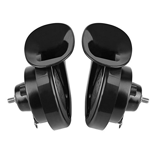 RICKYZHU 2PCS Universal 12V 110DB Car Truck Loud Dual-Tone Snail Electric Air Horn Siren