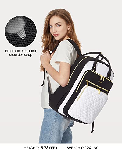 Image of LOVEVOOK Laptop Backpack for Women, Fashion Backpack Purse for Travel with USB Port, Lightweight Casual Daypacks Nurse Teacher Computer Bag for College Work Business, Fit 17 inch Laptop