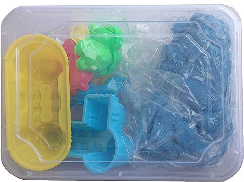 Image of Sand Activity Play Set Natural Sand Kit | Kids Activity Toys Craft Art Soft Sand Clay Toys Boys & Girls with Mould Toys - (1 KG in Rectangle Bucket Assorted Color)
