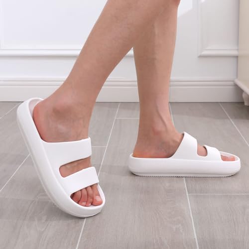 Image of shevalues Orthopedic Slide Sandals for Women with Arch Support Pillow Soft Recovery Slip on Sandals Lightweight Summer Cloud Slippers for Plantar Fasciitis