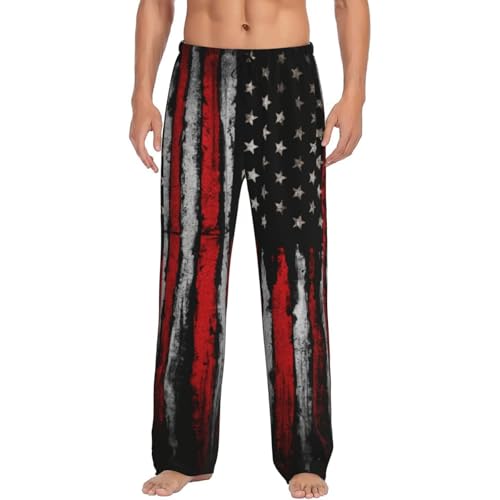 Red and White Polar Fleece Lollipop Design Men's Pajama Pants Pajama Bottoms Sleepwear Lounge Pant With Pockets