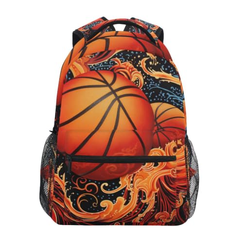 Cartable école feu de basket ergonomique et grand volume