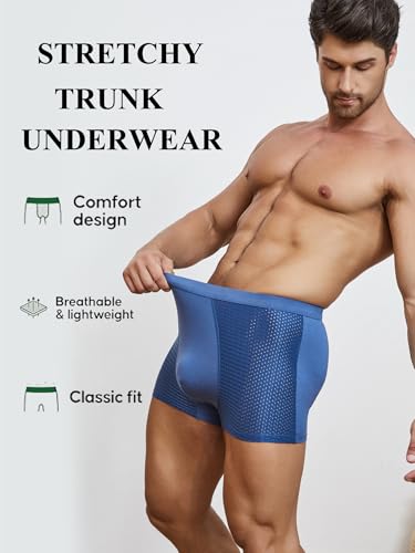 DingLu Mens Trunk Underwear Soft Viscose Classics Briefs 3 Pack No Open Fly Mens Panties 3" Inseam2