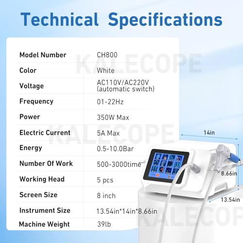Image of Shockwave Therapy Machine for Muscles and Joints, Full Metal Host for Stable and Stronger Energy Output, Safe and Easy to Use,Non-Invasive, No Side Effects