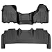 MAXLINER Floor Mats 2 Row Liner Set Black for 2010-2012 Dodge Ram 2500/3500 Mega Cab