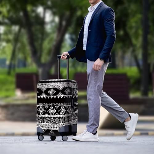 Luggage Covers For Suitcase Suitcase Cover Protector Fit 25-28 Inch Cute Luggage Cover Set Print Luggage Covers for Suitcase Black Design4