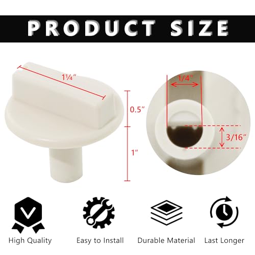 Image of 2PCS 63818002 Temp Control Knob for Wall Heater Replacement | Fits for TPI63818002 Household Appliance Baseboard, Heater Knob, Off White