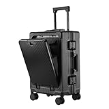 GIIYOEW Maleta de Equipaje de Mano PC Maleta rígida con Soporte para portátil Compartmen Wheels para Mujeres y Hombres,Negro,26in