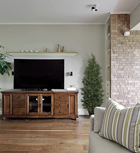 Aveyas 2 Pack 5Ft Artificial Cone Topiary Cedar Trees In Cemented Plastic Pot, Fake Cypress Plants Faux Mini Pine Silk Trees For Indoor Outdoor Patio Front Door Porch Floor Home Modern Decor, 5 Feet #TOP6