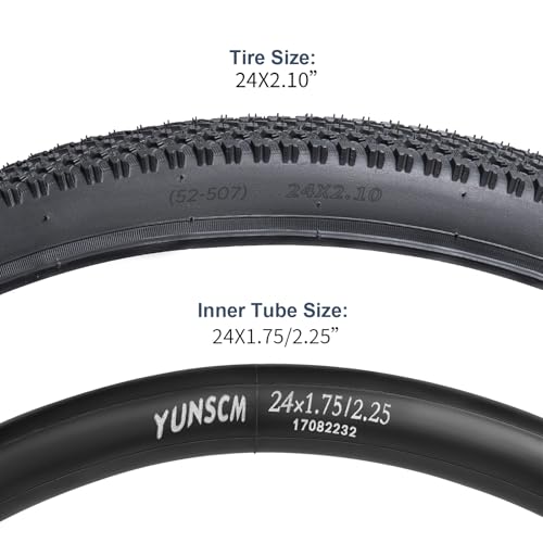 YUNSCM 2-PCS 24″ Mountain Bike Tires 24 x 2.10/52-507 and