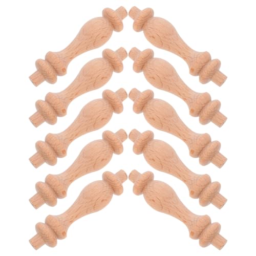 10 Husillos de Madera sin Terminar para Muebles y Manualidades 2