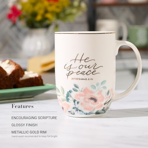 Image of Christian Art Gifts Large 15 oz Ceramic Floral Coffee & Tea Mug for Women