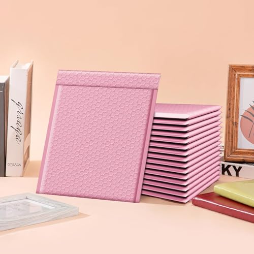 Image of Fuxury Bubble Mailer 8.5x12 250 Pack,Light Pink#2 Poly Bubble Mailers,Self Seal Padded Envelopes,Waterproof Bubble Mailing Envelopes,Cushioning Packaging Bags for Books,Clothes, Makeup Supplies
