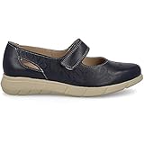  PAYMA - Zapatillas Deportivas Merceditas de Piel para Mujer. Zapatos Planos Casual Mercedita Blucher. Cierre Velcro. Piel Flexible. Máxima Comodidad. Color Champagne y Azul Marino.
