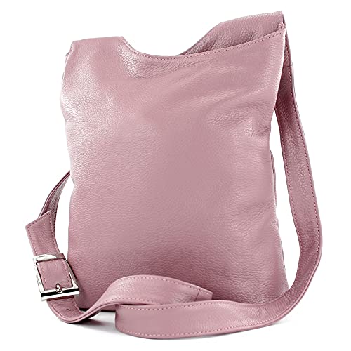 modamoda de - T221 - ital. Sac à bandoulière en cuir moyen, vieux rose, Medium Cover