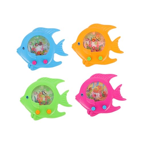 FRCOLOR 4個 小魚形状水投げ輪投げおもちゃ 軽量耐久製 手持ちウォーターゲーム 輪投げ遊び 知育デ の親子交流用 ランダムカ ランダムカラー