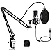 Kit microfono a condensatore USB da studio 192KHZ/24BIT Computer PC Cardioide Microfono Kit con Forbice Regolabile Supporto Shock Support, Strumenti Audio Audio Chipset Professionale per la Registrazione Trasmissione di YouTube