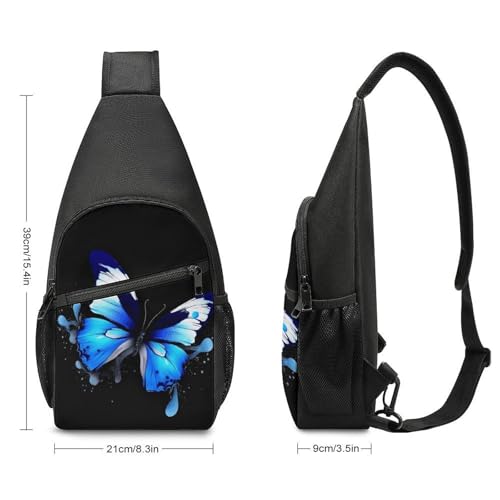 Bolso bandolera casual azul para senderismo y viaje miniatura 2