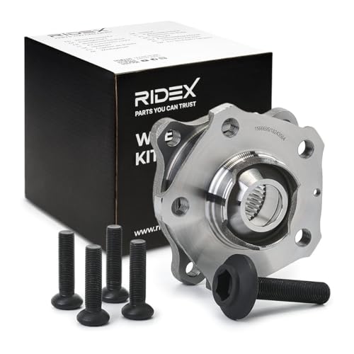RIDEX 654W1353 Kit de roulement de roue Avant Arrière avec moyeu de roue avec kit de vis Compatible avec AUDI A4 B9 Avant 8W5, 8WD