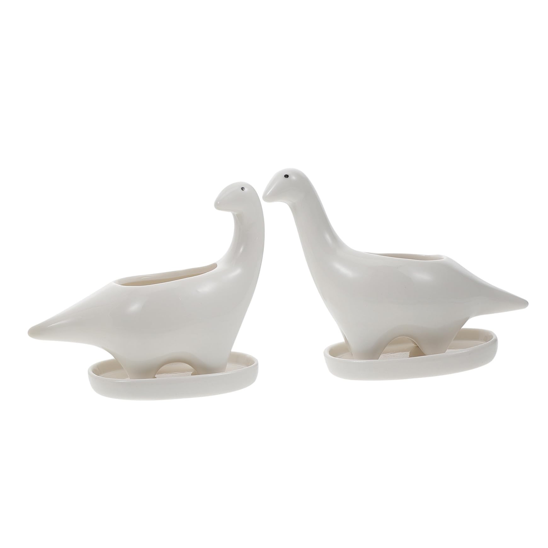 Pots en céramique blanche de dinosaure pour embellir votre bureau et table de salon
