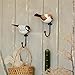 SOFFEE DESIGN 2PCS Wooden Coat Hook with 3D Cute Birds Shape, Retro Decorative Wall Hooks for Entryway, Bedroom Farmhouse Home Decor