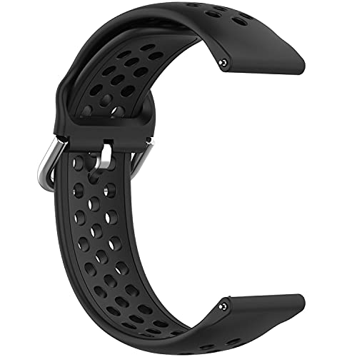 Pailebi Sport Bands Compatible With Fitbit Versa/Versa 2/Versa Lite,Soft Silicone Waterproof Breathable Sport Watch Strap Replacement Wristband Accessories Women Man For Versa Smart Watch(Black) #TOP3
